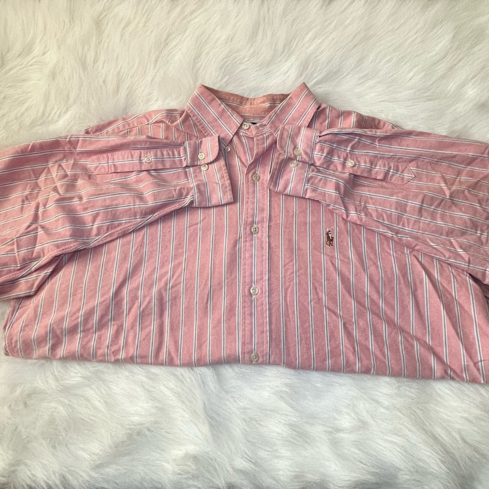 Ralph Lauren Pink Striped Button Down Shirt